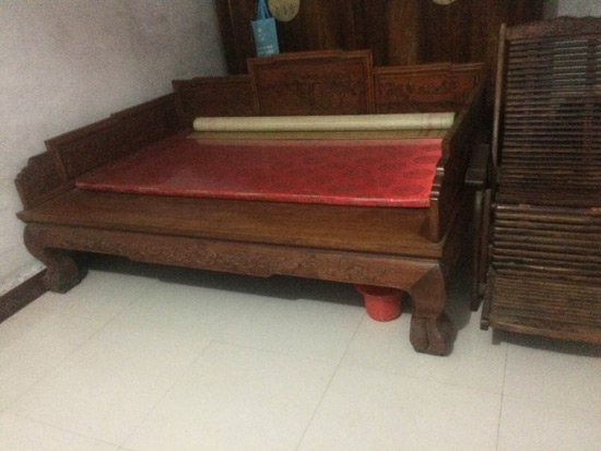 三屏式红木家具高低床